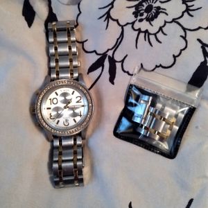 Nixon Women's Watch Gold and Silver with Rhinestones - read description